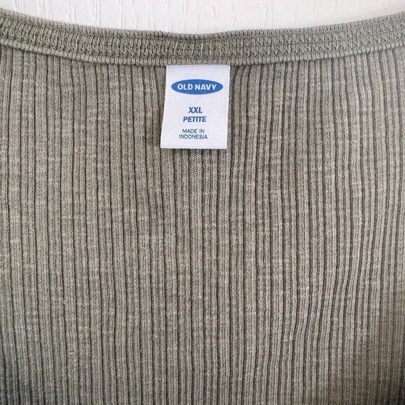 Old Navy Lace Up Rib Knit Swing Tank Top Sleeveless Olive Green Size XXL Petite - Picture 4 of 5